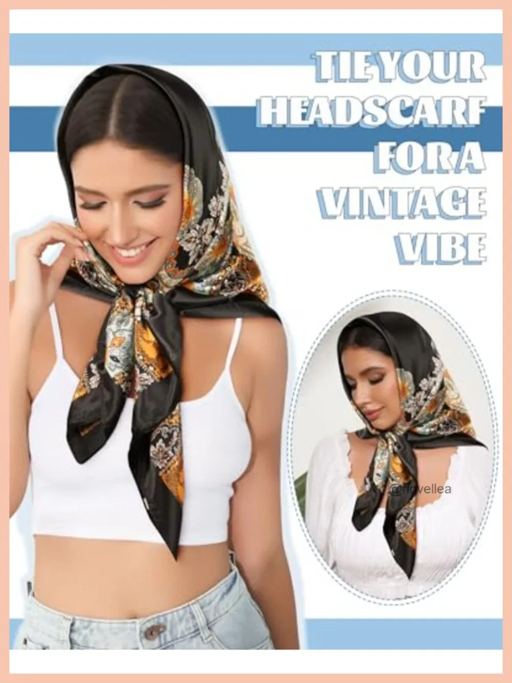 3-Pack Large Square Satin Head Scarves - Silk Feel Bandana for Hair Wraps